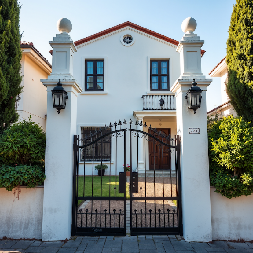 modern gate and fence